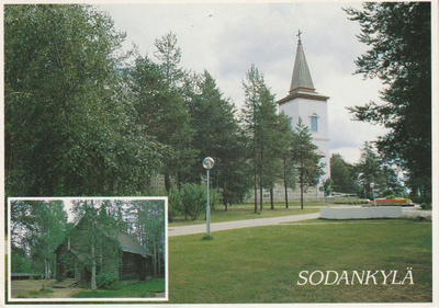 Postikortti, SODANKYLÄ, Vanha puukirkko,