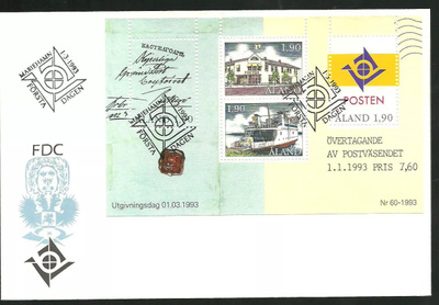 ÅLAND EPK FDC 2/1993: Posti blokki