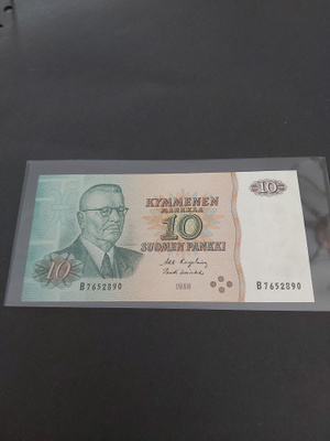 Pakka sileä 10mk seteli 1980