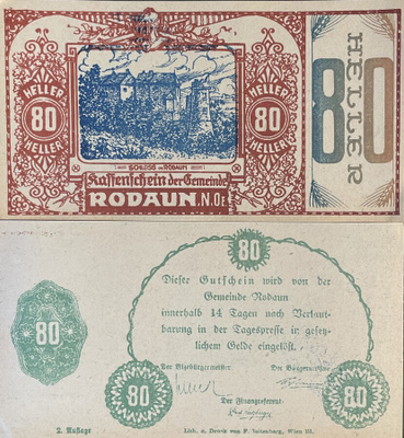Itävalta 80 Heller Rodaun, N.O.E. Wien Ovh 1.25€ ALE -20%
