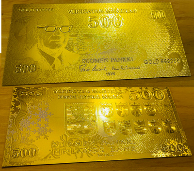 Harvinainen keräilyseteli 500 markkaa Urho Kekkonen Gold