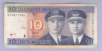 Liettua 10 Litu v.2001 P-65