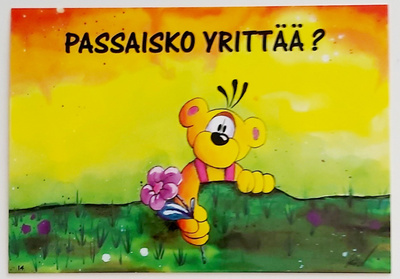 "Passaisko yrittää?"-KULKEMATON POSTIKORTTI