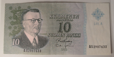 10 Markkaa 1963 Litt. A AX2907633