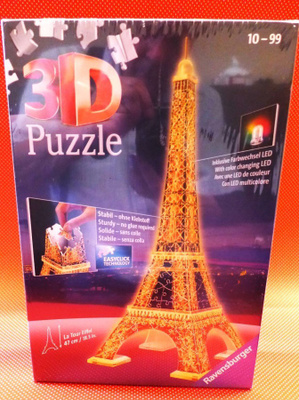 Palapeli Eiffeltorni 3 D  +valaistus LED Puzzle 47cm korkea