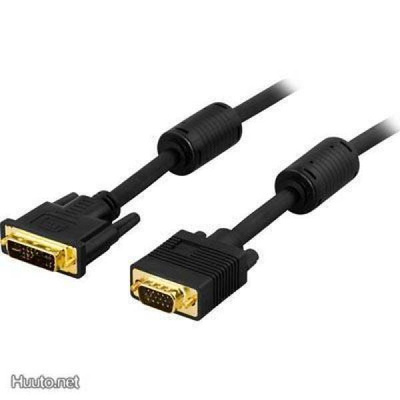 Deltaco DVI to RGB adapteri kaapeli, DVI-A u - HD15 u, 2m