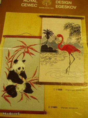 2 ristipistomallia Panda ja flamingo Cewec