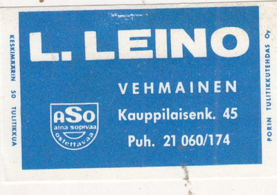 Tampere. Vehmainen. L. Leino. ASO   b346