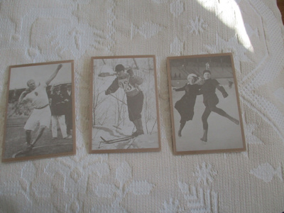 vanha kortti Suomen Urheilumuseon arkisto 3kpl