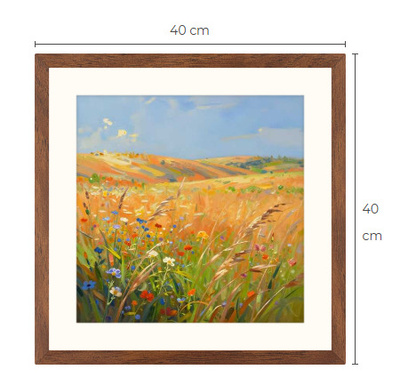 Uusi uniikki peltomaisema art print taulu 40 cm x 40 cm