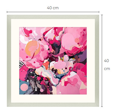 Uusi abstrakti Art Print paspis & kehys 40 cm x 40 cm