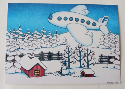 Finnair, lento yli joulumaiseman, joulupk, ei p.