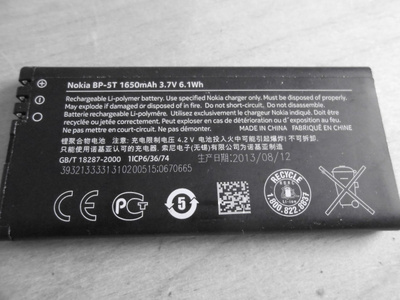 Nokia BP-5T akku, 1650mAh. 3,7V, 6,1Wh