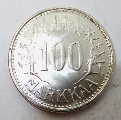 100 mk 1960 Lyöntikiiltoinen
