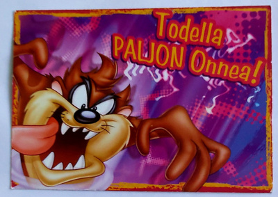 LOONEY TUNES-Tasmanian Devil-Taz-KULKEMATON POSTIKORTTI