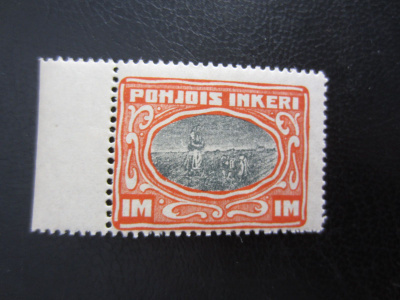1920 Pohjois-Inkeri 1 mk punainen / harmaa **