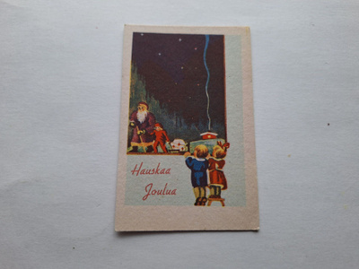 Vanha Joulukortti - koko 11 x 7 ( Kulkematon )