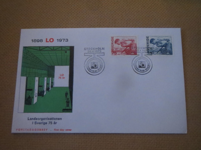 FDC Ruotsi 1973: Ammattiliittojen keskusjärjestö LO 75 v.