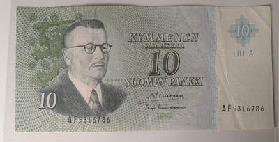 10 Markkaa 1963 Litt. A AF5316786