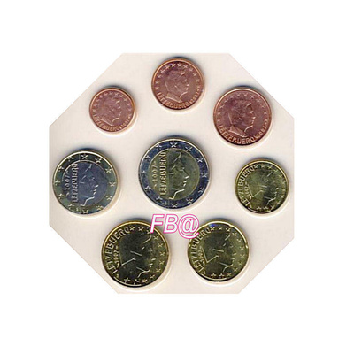 2002 LUXEMBURG 1c- 2euro UNC laatu