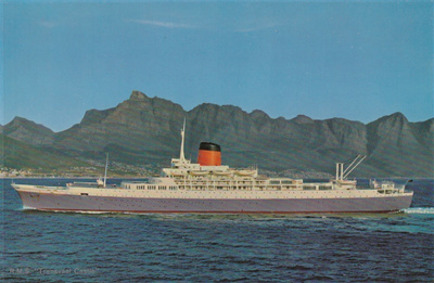 LAIVAKORTTI - R.M.S. TRANSVAAL CASTLE
