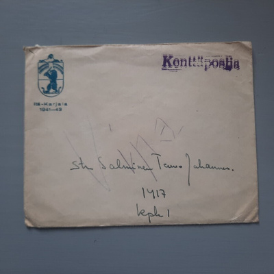 Itä-Karjala 1941-43 vaakuna kuorella, kenttäposti