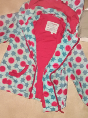 Kids - takki 86 cm vaalea puna/sininen pallotähtikuvio