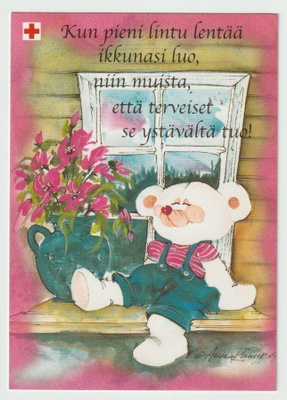 Ehiökortti : Anna Rinne/SPR -"Kun lintu pieni ..."