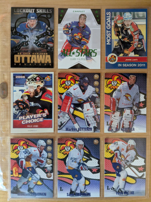 Jokerit -pelaajien kortteja 36 kpl (sis. 4 erikoiskorttia)