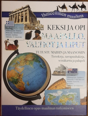 Ihmeellinen maailma palapeli tarrakirja karttoja