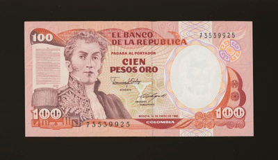 Kolumbia 100 Peso Oro 1.1.1986, P426b, UNC