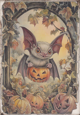 Halloween lepakolla kurpitsa-astia