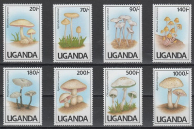 (S0022) UGANDA, 1991 (Mushrooms). Mi ## 950-957. MNH**