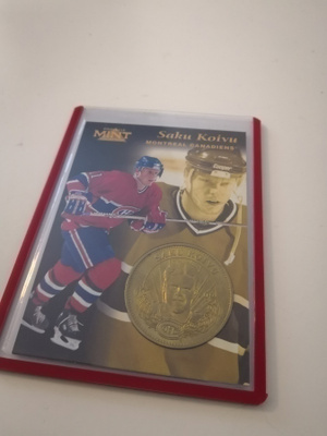 1996-97 Pinnacle Mint + Brass Coin Saku Koivu