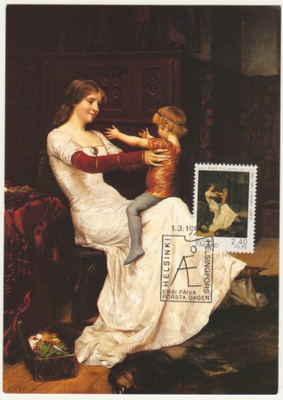 Maksikortti Albert Edelfelt Pro filatelia 1995