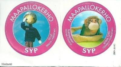 Ville ja Apina Toto – SYP Maapallokerho tarra