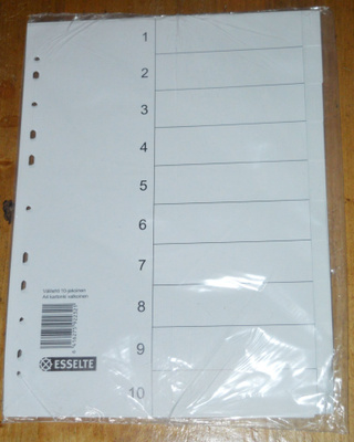 Esselte kansiohakemisto 10 välilehteä
