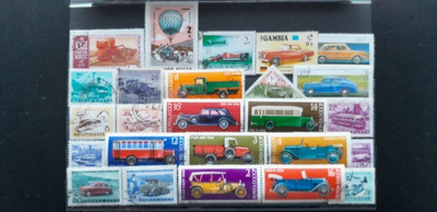 AUTOJA postimerkkejä o 25 kpl