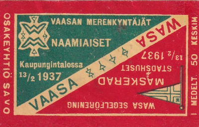 Vaasa, Vaasan Merenkyntäjät , Naamiaiset 13/2 1937.     s35