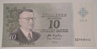 10 Markkaa 1963 Litt. A AZ9555441