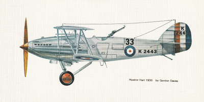LENTOKONEKORTTI - HAWKER HART 1930