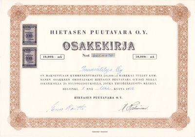 OKK 1946 Hietasen Puutavara Oy,