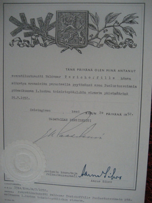 Tasav.Presid. Antama Eroanomus v.1952 Evl.