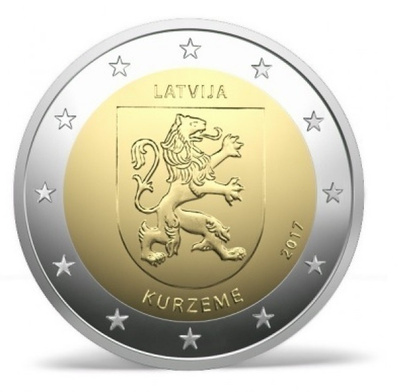 ** LATVIA 2€ 2017 Kurzeme pillerissä **