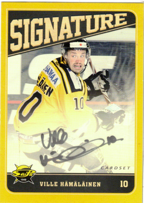 2013-14 Cardset VILLE HÄMÄLÄINEN SaiPa signature nimmari