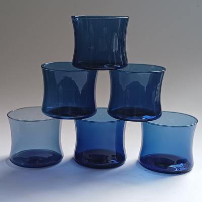 Siniset i-104 juomalasit 6 kpl, Timo Sarpaneva, Iittala