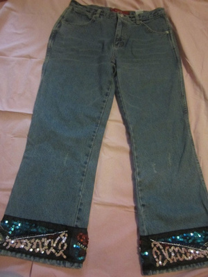 Farkut * 30  Only Jeanswear Paljettisomisteet vajaamittaiset
