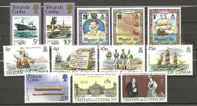TRISTAN DA CUNHA erä merkkejä, sarjoja **