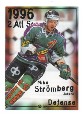 Jääkiekkokortti n:o 183  1996 MIKA STRÖMBERG