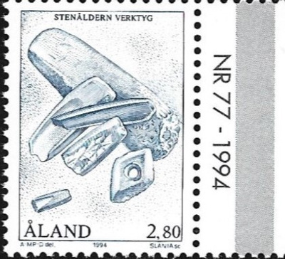 Åland 1994 Kivikausi  2,80 mk välilöpari numero ** LaPe 089